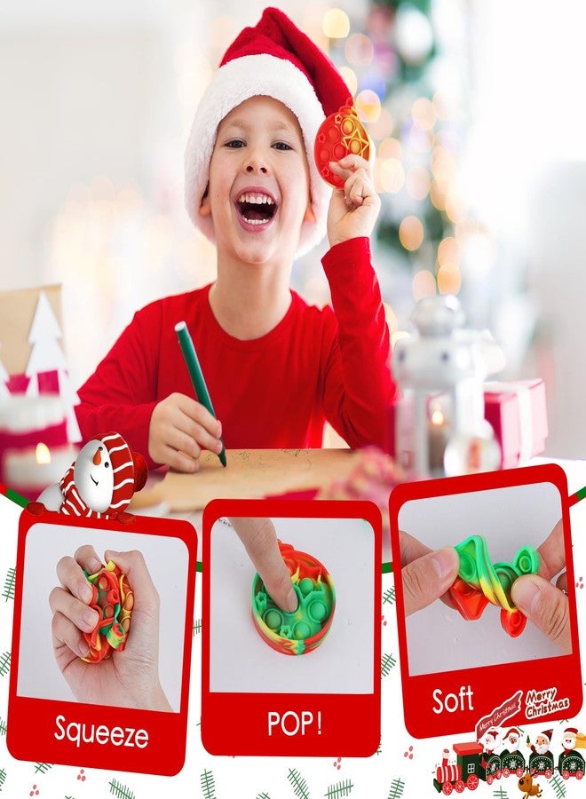 JDSTY 24 Pack Christmas Mini Pop Fidget Toy Pack for Kids Girls Boys Toddlers Christmas Stocking Stuffers Party Favors Gifts Stress Relief - Image 3